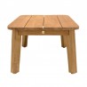 Armen Living Bahamas Outdoor Rectangular Teak Wood Coffee Table Side View