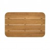 Armen Living Bahamas Outdoor Rectangular Teak Wood Coffee Table Top View