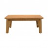 Armen Living Bahamas Outdoor Rectangular Teak Wood Coffee Table Front View