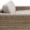 Armen Living Bahamas Outdoor Wicker & Teak Wood Sofa with Beige Olefin- Sofa Top