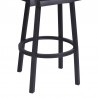 Armen Living Balboa 26" Counter Height Swivel Vintage Black Faux Leather and Metal Bar Stool with Arms 004
