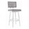 Armen Living Balboa Swivel Vintage Grey and Brushed Stainless Steel Bar Stool 001