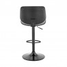 Brock Adjustable Gray Faux Leather and Walnut Wood Bar Stool with Black Base 005