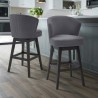 Armen Living Brandy 26" Counter Height Wood Swivel Barstool In Espresso Finish