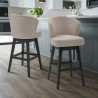 Brandy 26" Counter Height Wood Swivel Barstool in Espresso Finish with Tan Fabric