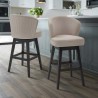 Brandy 30" Counter Height Wood Swivel Barstool in Espresso Finish with Tan Fabric