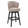 Brandy 26" Counter Height Wood Swivel Barstool in Espresso Finish with Tan Fabric 004
