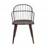 Armen Living Bradley Steel Framed Side Chair in Black Powder Coated Finish and Walnut Glazed Front
