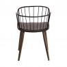 Armen Living Bradley Steel Framed Side Chair in Black Powder Coated Finish and Walnut Glazed Back