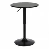 Armen Living Bentley Adjustable Pub Table in Black Brushed Wood and Black Metal finish - Armen Living Bentley Adjustable Pub Table in Black Brushed Wood and Black Metal finish