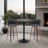 Armen Living Bentley Adjustable Pub Table in Black Brushed Wood and Black Metal finish
