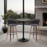Armen Living Bentley Adjustable Pub Table in Black Brushed Wood and Black Metal finish - Armen Living Bentley Adjustable Pub Table in Black Brushed Wood and Black Metal finish