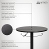 Armen Living Bentley Adjustable Pub Table in Black Brushed Wood and Black Metal finish
