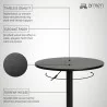 Armen Living Bentley Adjustable Pub Table in Black Brushed Wood and Black Metal finish - Armen Living Bentley Adjustable Pub Table in Black Brushed Wood and Black Metal finish