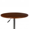 Armen Living Bentley Adjustable Pub Table in Chrome Metal finish Walnut- Top