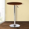 Armen Living Bentley Adjustable Pub Table in Chrome Metal finish Walnut