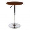 Armen Living Bentley Adjustable Pub Table in Chrome Metal finish Walnut- Front
