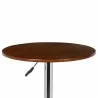 Bentley Adjustable Pub Table in Walnut Wood and Chrome finish - Bentley Adjustable Pub Table in Walnut Wood and Chrome finish