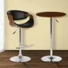 Bentley Adjustable Pub Table in Walnut Wood and Chrome finish - Bentley Adjustable Pub Table in Walnut Wood and Chrome finish