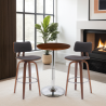 Bentley Adjustable Pub Table in Walnut Wood and Chrome finish