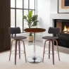 Bentley Adjustable Pub Table in Walnut Wood and Chrome finish - Bentley Adjustable Pub Table in Walnut Wood and Chrome finish