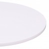Armen Living Bentley Adjustable Pub Table in Chrome Metal finish White- Top
