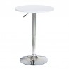 Armen Living Bentley Adjustable Pub Table in Chrome Metal finish White- Front