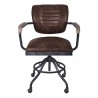 Armen Living Brice Modern Office Chair In Industrial Gray Finish And Brown Fabric With Pine Wood Arms 03