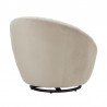 Bella Biege Velvet Swivel Accent Chair with Black Base 1