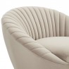 Bella Biege Velvet Swivel Accent Chair with Black Base 3