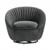 Bella Dark Gray Velvet Swivel Accent Chair with Black Base 2