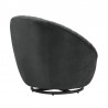 Bella Dark Gray Velvet Swivel Accent Chair with Black Base 3