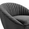 Bella Dark Gray Velvet Swivel Accent Chair with Black Base 4