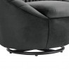 Bella Dark Gray Velvet Swivel Accent Chair with Black Base 6