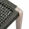 Brielle Outdoor Patio Eucalyptus Wood Dining Chairs in Dark Finish with Charcoal Rope - Seat Close-Up - Brielle Outdoor Patio Eucalyptus Wood Dining Chairs in Dark Finish with Charcoal Rope - Seat Close-Up