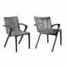 Brielle Outdoor Patio Eucalyptus Wood Dining Chairs in Light Finish with Charcoal Rope - Set of 2 - Brielle Outdoor Patio Eucalyptus Wood Dining Chairs in Light Finish with Charcoal Rope - Set of 2
