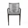 Brielle Outdoor Patio Eucalyptus Wood Dining Chairs in Light Finish with Charcoal Rope - Front - Brielle Outdoor Patio Eucalyptus Wood Dining Chairs in Light Finish with Charcoal Rope - Front