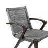 Brielle Outdoor Patio Eucalyptus Wood Dining Chairs in Light Finish with Charcoal Rope - Close-Up - Brielle Outdoor Patio Eucalyptus Wood Dining Chairs in Light Finish with Charcoal Rope - Close-Up