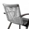 Brielle Outdoor Patio Eucalyptus Wood Dining Chairs in Light Finish with Charcoal Rope - Back Angle - Brielle Outdoor Patio Eucalyptus Wood Dining Chairs in Light Finish with Charcoal Rope - Back Angle