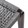 Brielle Outdoor Patio Eucalyptus Wood Dining Chairs in Light Finish with Charcoal Rope - Seat Edge Close-Up