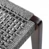 Brielle Outdoor Patio Eucalyptus Wood Dining Chairs in Light Finish with Charcoal Rope - Seat Edge Close-Up - Brielle Outdoor Patio Eucalyptus Wood Dining Chairs in Light Finish with Charcoal Rope - Seat Edge Close-Up