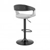 Benson Adjustable Gray Faux Leather and Black Wood Bar Stool with Black Base 004