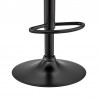 Benson Adjustable Gray Faux Leather and Black Wood Bar Stool with Black Base 005