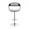  Benson Adjustable Gray Faux Leather and Black Wood Bar Stool with Chrome Base 002