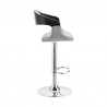  Benson Adjustable Gray Faux Leather and Black Wood Bar Stool with Chrome Base 004