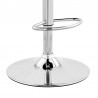  Benson Adjustable Gray Faux Leather and Black Wood Bar Stool with Chrome Base 006