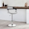  Benson Adjustable Gray Faux Leather and Black Wood Bar Stool with Chrome Base 008