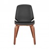 Brinley Black Faux Leather and Walnut Wood Dining Room Accent Chair 03