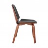 Brinley Black Faux Leather and Walnut Wood Dining Room Accent Chair 02