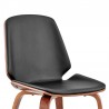 Brinley Black Faux Leather and Walnut Wood Dining Room Accent Chair 05